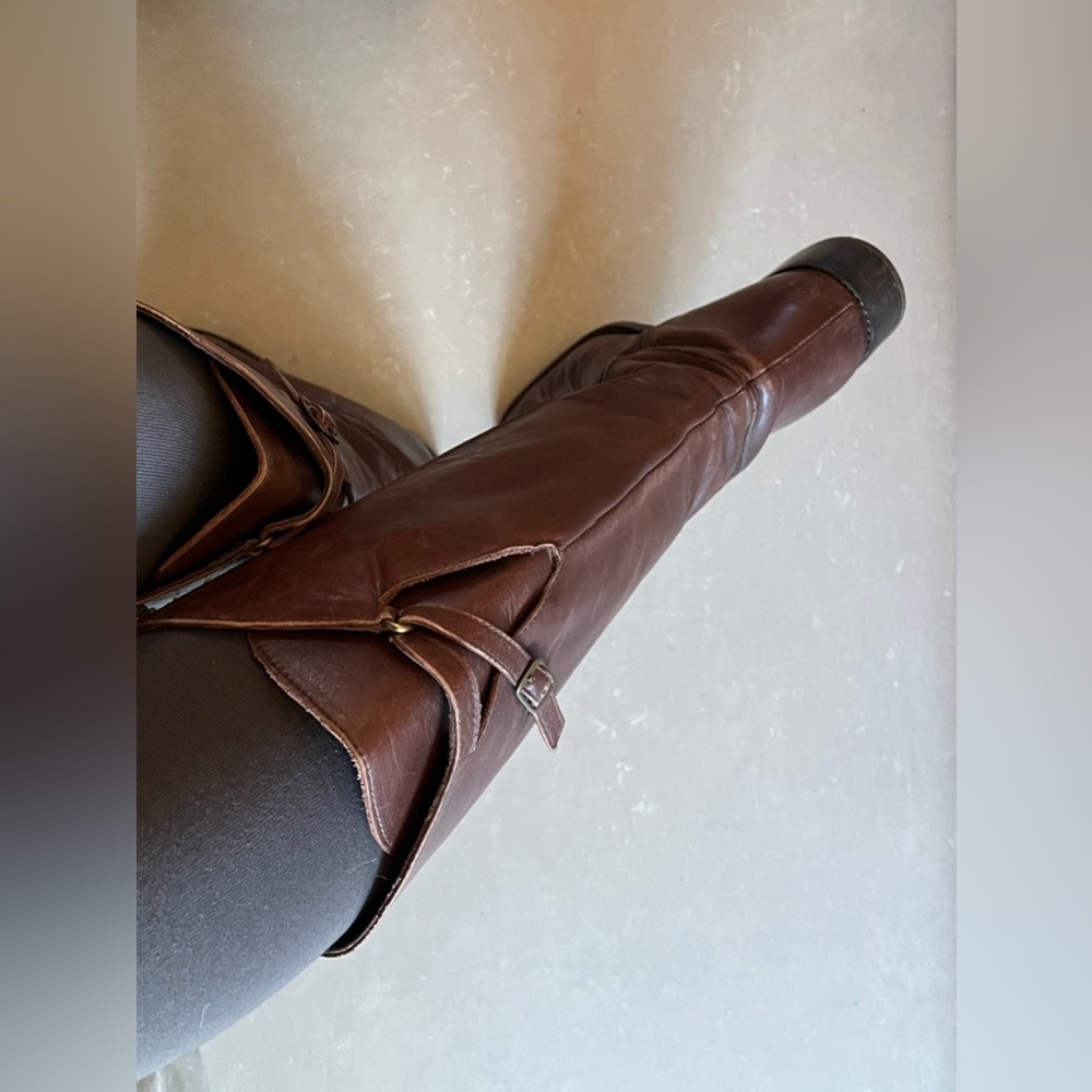 Vintage Made in Italy, Venice, Brown Leather Boots, Size 39,/ 8-8.5